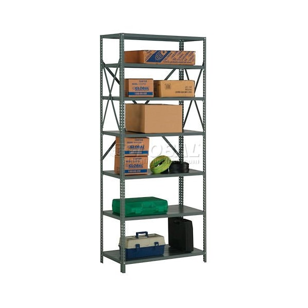 Global Industrial 7 Shelf, 20 Ga Open Steel Shelving Unit, 48inW x 18inD x 85inH, Gray 234346A - main